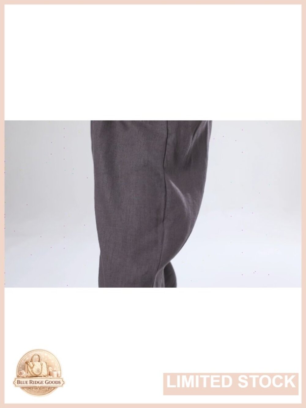 Linen Cropped Pants Tapered Ankle Capris Elastic Waist Pull-On - Picture 5 of 5